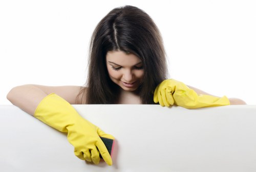 Cleaner preparing a tidy and fresh TW10 home interior