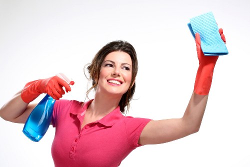 Cleaner checking cleaning solution and equipment safety